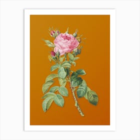 Vintage Lelieur's Four Seasons Rose Botanical on Sunset Orange n.0367 Art Print