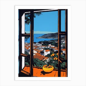 A Window View Of Cape Town In The Style Of Pop Art 3 Art Print