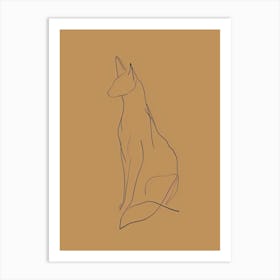 Wolf Drawing - Boho, Line Art Art Print