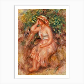 Woman Daydreaming (1913), Pierre Auguste Renoir Art Print