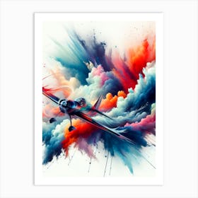 Airplane In The Sky Art Print