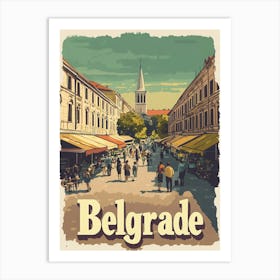 Aihrgdesign A Classic 1960s Travel Poster For Belgrade Art Print