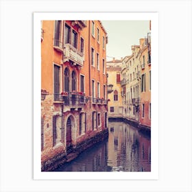 Venice Canal Retro, Italy Art Print