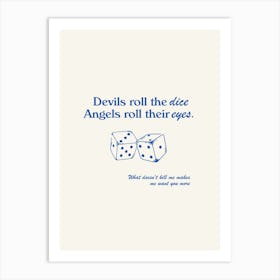 Taylor Swift Inspired Cruel Summer Print In Cream and Blue Art Print