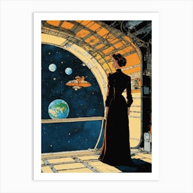 Woman In Space 3 Art Print