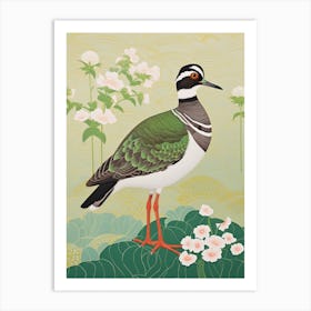 Ohara Koson Inspired Bird Painting Lapwing 2 Art Print