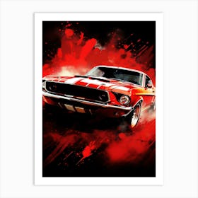 Red Mustang 1 Art Print