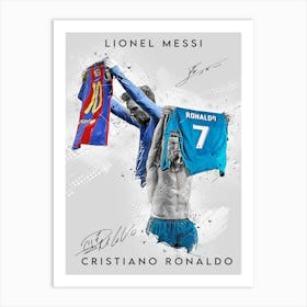 Messi Ronaldo Street Art Art Print