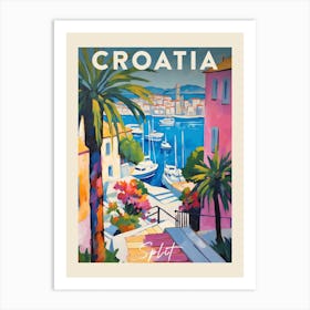 Split Croatia 1 Fauvist Painting Travel Poster Art Print