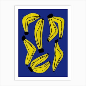Bananas Blue Art Print