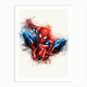 spiderman watercolor Art Print