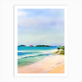 Ngapali Beach, Myanmar Watercolour Art Print