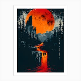 Red Moon 3 Art Print