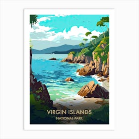 Virgin Islands National Park Travel Poster Illustration Style 2 Art Print
