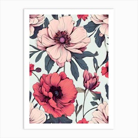 Floral Wallpaper 13 Art Print