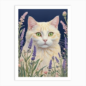 Lavender Cat Art Print