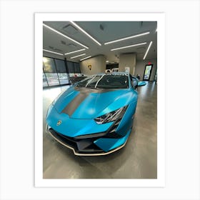 Blue Lamborghini 4 Art Print