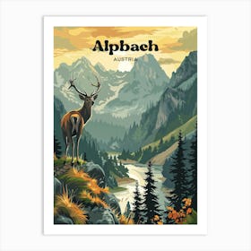 Alpbach Austria Tyrol Digital Travel Art Art Print