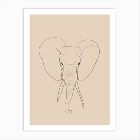 Elephant - Boho, Line Art 13 Art Print