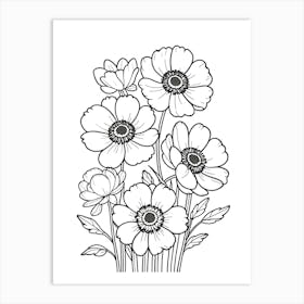 Flower Coloring Pages Art Print