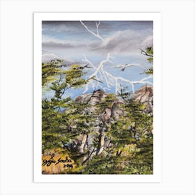 Lightning In The Mountains 1 Art Print