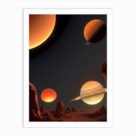 Saturn's Moons 1 Art Print