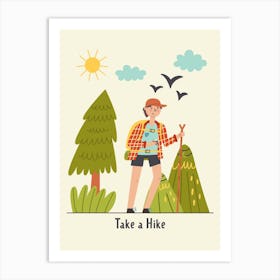 Hiking With Mountains Art Print