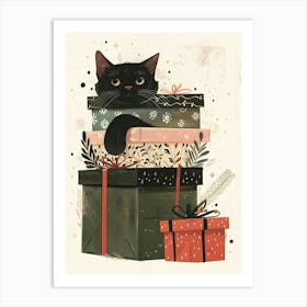 Purrfectly Wrapped Surprises Art Print