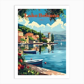 Lake Bolsena Italy Vacation Art Illustration Art Print