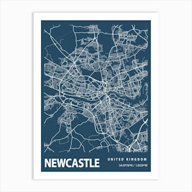 Newcastle Blueprint City Map 1 Art Print