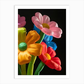 Bright Inflatable Flowers Asters 4 Art Print