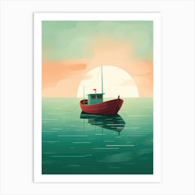 Boat In The Sea Art Print