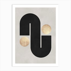 Geometry with gold 2 Art Print