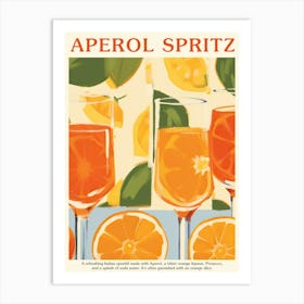 Aperol Spritz Aperitivo Pattern Cocktail Poster Kitchen Art Art Print