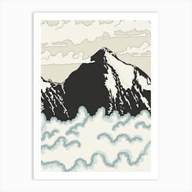 Mountain In The Clouds Art Print