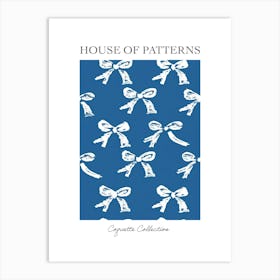 White And Blue Bows 5 Pattern Poster Art Print