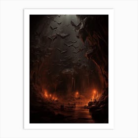 Majestic Bat Cave Silhouette 3 Art Print