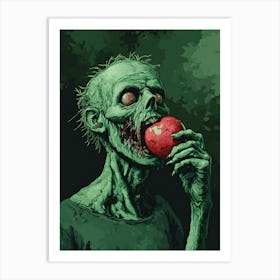 Zombie Eating An Apple Art Print