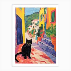 Painting Of A Cat In Split Croatia 4 Art Print