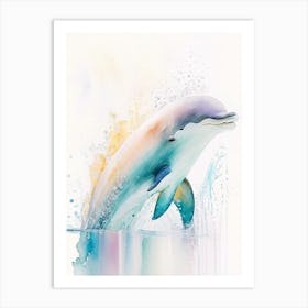 Irrawaddy Dolphin Storybook Watercolour  (3) Art Print