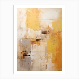 Yellow And Brown Abstract Raw Painting 3 Art Print