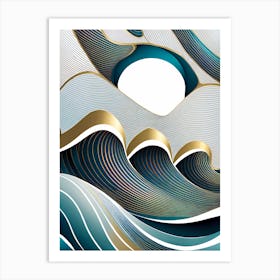 Abstract Wave vector art 1 Art Print