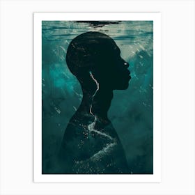 Man In The Water 2 Art Print