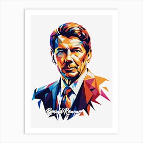 Ronald Reagan 03 Portrait WPAP Pop Art Art Print