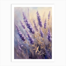 Watercolor Lavender Flowers Art Print