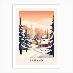 Vintage Winter Travel Poster Lapland Finland 4 Art Print
