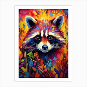 Raccoon Vibrant Paint Splash 1 Art Print