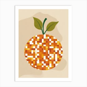 Pixelated Orange 2 Art Print