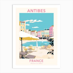 Antibes, France, Flat Pastels Tones Illustration 3 Poster Art Print