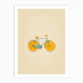 Orange Bicycle Vintage Print Art Print